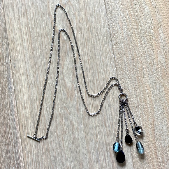 Convertible Silver and Black Bead Necklace - Picture 2 of 5